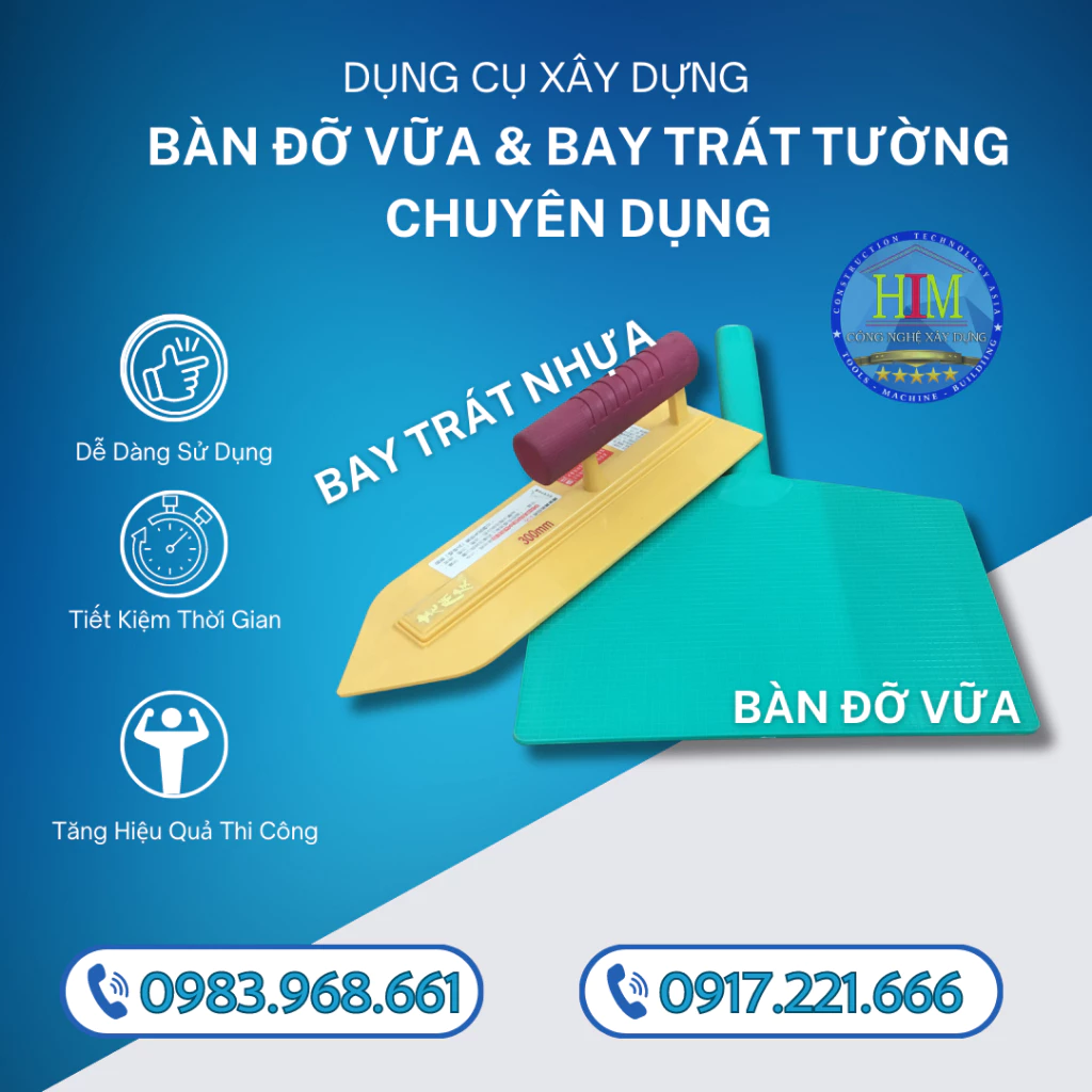 BÀN ĐỠ VỮA TRÁT TƯỜNG SIÊU NHẸ | DỤNG CỤ XÂY DỰNG NHẬP KHẨU ĐÀI LOAN