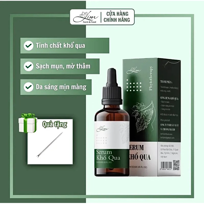 Serum Khổ Qua ,Mướp đắng -100% Nguyên Chất ,Ngừa Mụn Giảm Thâm, Gom Nhân Mụn Thu Nhỏ Lỗ Chân Lông Sáng Da