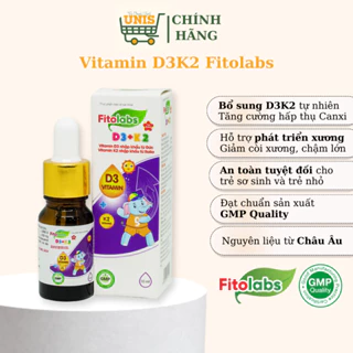 Vitamin D3K2-MK7 Fitolabs Giúp Bé Tăng Chiều Cao, Xương Chắc Khỏe Lọ 10ml