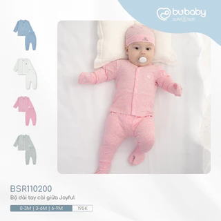 Bubaby BSR110200, BSR110200,01 Bộ Quần Áo Sơ Sinh cài cúc giữa cho bé chất liệu Siro Cotton