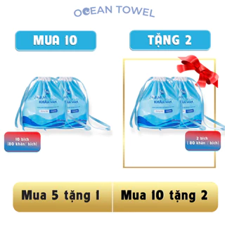 COMBO 12 Khăn mặt khô❣️OCEANTOWEL❣️ khăn lau mặt dùng 1 lần - Khăn lau mặt đa năng bịch 80 khăn 100% cotton