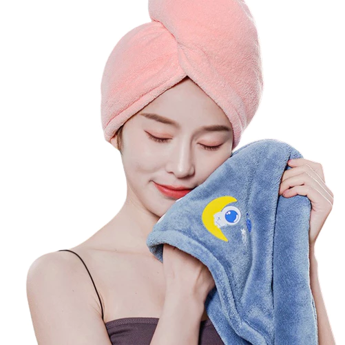 -(Khăn cao cấp)Khăn quấn tóc,lau Đầu Ủ Tóc Nhanh Khô Cho Nữ Mềm Mịn Thấm Hút Tốt