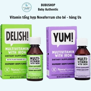 NOVAFERRUM MULTI VITAMIN VÀ SẮT ORGANIC CAO CẤP CHO BÉ TỪ 0 - 4 TUỔI CAM, TÍM, XANH