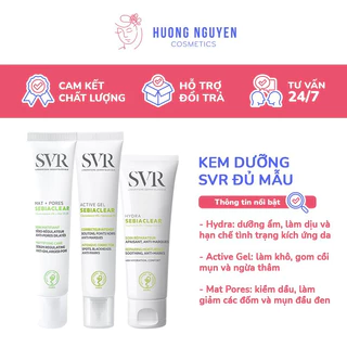 Kem Dưỡng Cho Da Dầu Mụn SVR Sebiaclear Hydra/ Active Gel /Mat+Pores 40ml