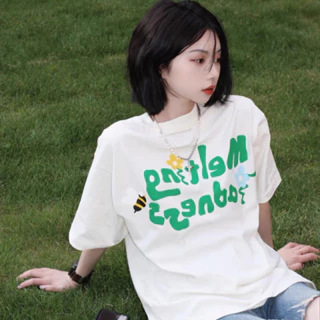 Áo Thun Nam Nữ Form Rộng Cotton Tay Lỡ Unisex , Áo Phông Cổ Tròn Basic Tee Oversize Trend Hè 2023 - Melting