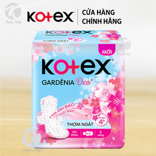 Băng Vệ Sinh Kotex Hoa Anh Đào Gardenia Deo+ Siêu Mỏng Cánh 23cm (8 Miếng)