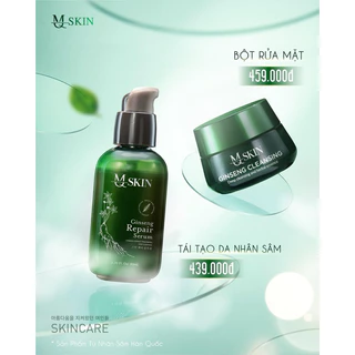 MQ Skin - Bộ sản phẩm tái tạo da nhân sâm 80ml, bột rửa mặt tinh chất nhuỵ hoa nghệ tây 120g