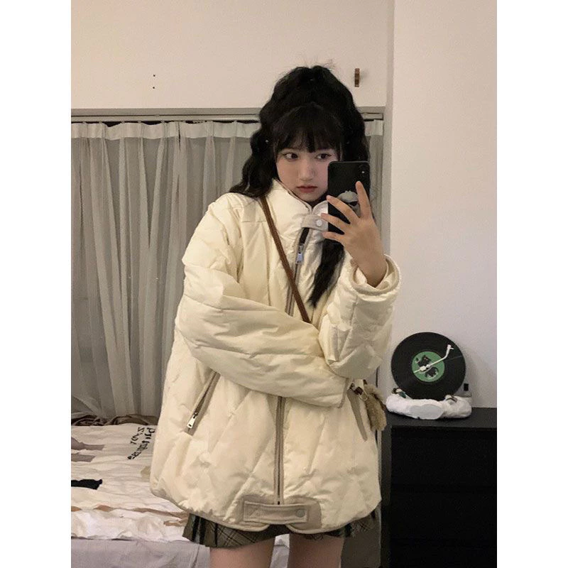 Áo khoác phao cổ cao form rộng phong cách Hàn Quốc NewArrival