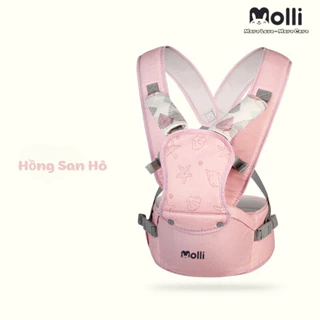 K145 - Địu em bé Molli, địu ngồi cao cấp cho bé chịu lực đến 20kg, địu em bé chống gù 6 tư thế cao cấp