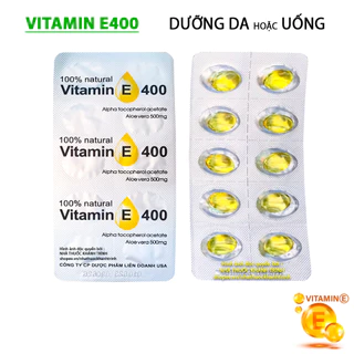 (vỉ 10 viên) Vitamin E400 (dưỡng da hoặc uống) - hỗ trợ căng sáng da, ngừa lão hóa da