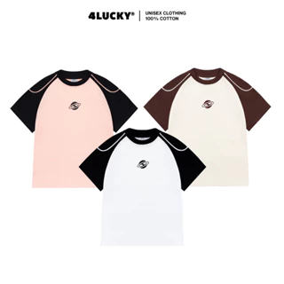 Áo thun babytee phối tay chạy viền 4lucky 6505 form unisex100% cotton local brand chính hãng