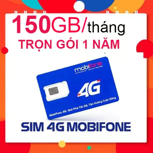 SIM 4G MOBI 12MDT150 KM 500GB/THÁNG 12SKY59 12A500 A50S  MDT250