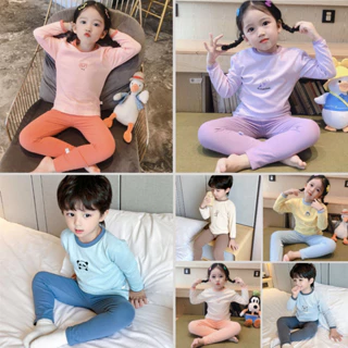 Bộ cotton trơn màu hoạ tiết mềm mịn MD757 cho bé trai, bé gái 2-9 tuổi - Little Maven Official Store