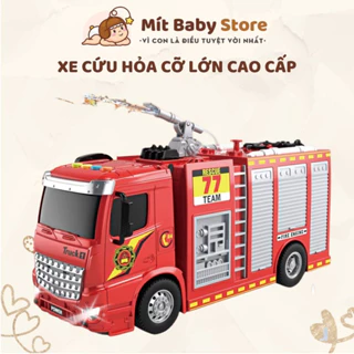 Đồ Chơi Xe Cứu Hỏa, xe máy xúc cỡ lớn cao cấp siêu đẹp chạy đà cho bé