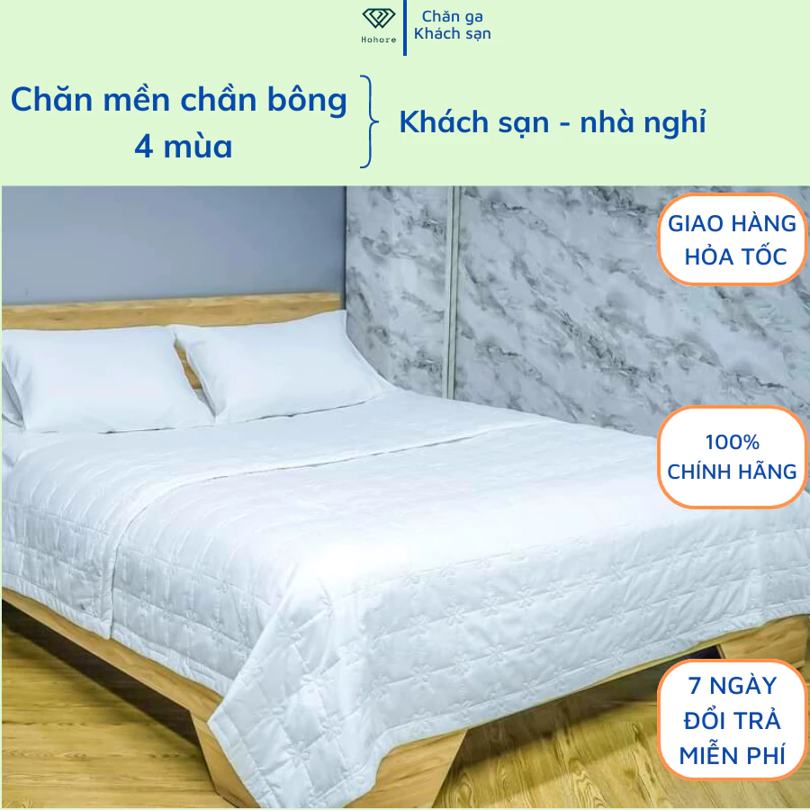 Chăn mền khách sạn, chăn chần bông đắp trực tiếp, giặt không bị dồn bông, mau khô đủ kích thước: 1m8*2m/2m2*2m