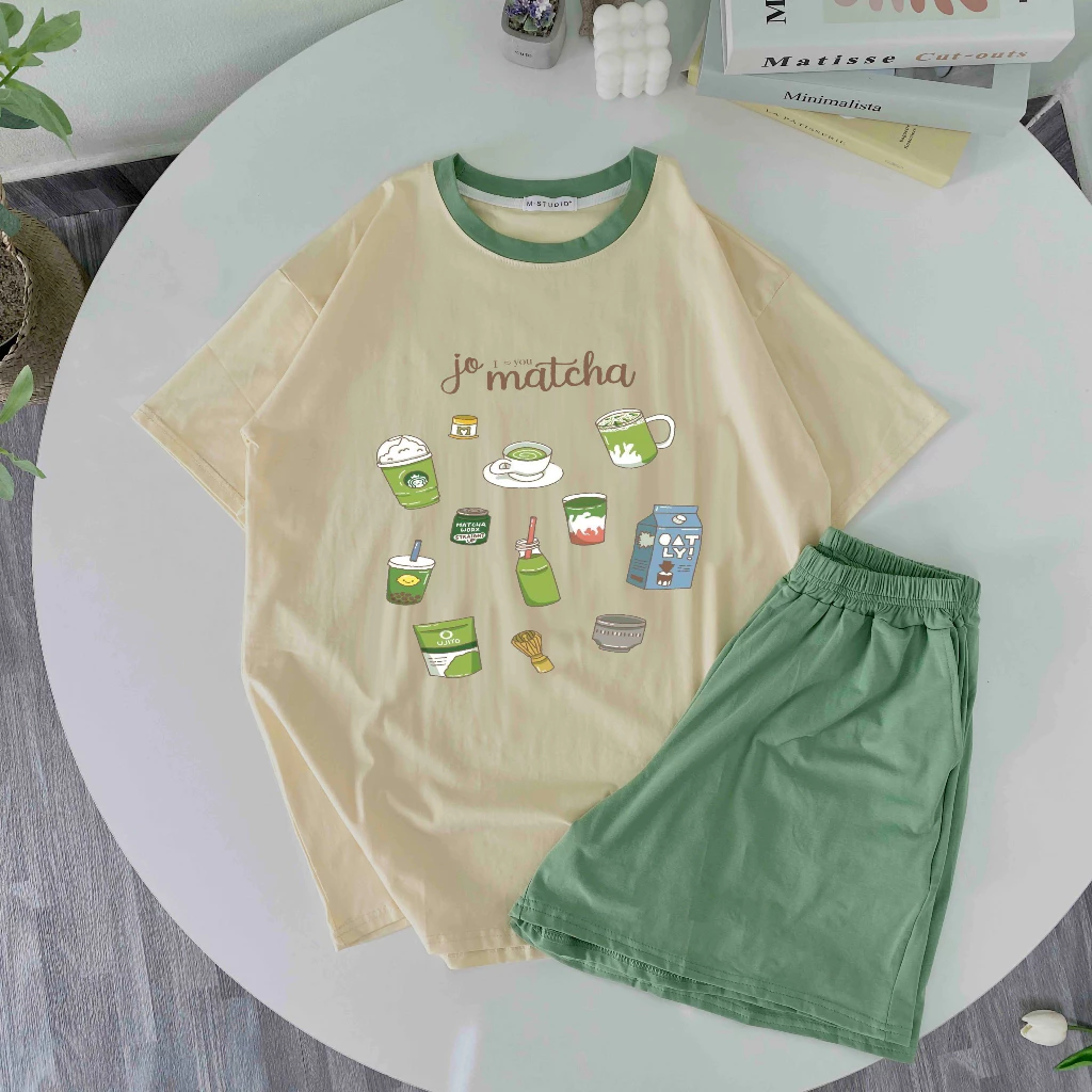 Bộ thun nữ YUSTUDIO chất thun lạnh mặc nhà mát lạnh thoáng mát, dễ phối đồ mẫu MATCHA