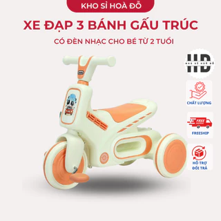 Xe đạp 3 bánh gấu trúc có nhạc đèn dành cho bé từ 2 tuổi _KHO SỈ HOA ĐỖ