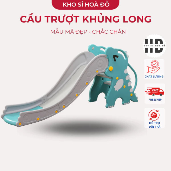 Cầu trượt khủng long đáng yêu cho bé đủ màu _KHO SỈ HOA ĐỖ