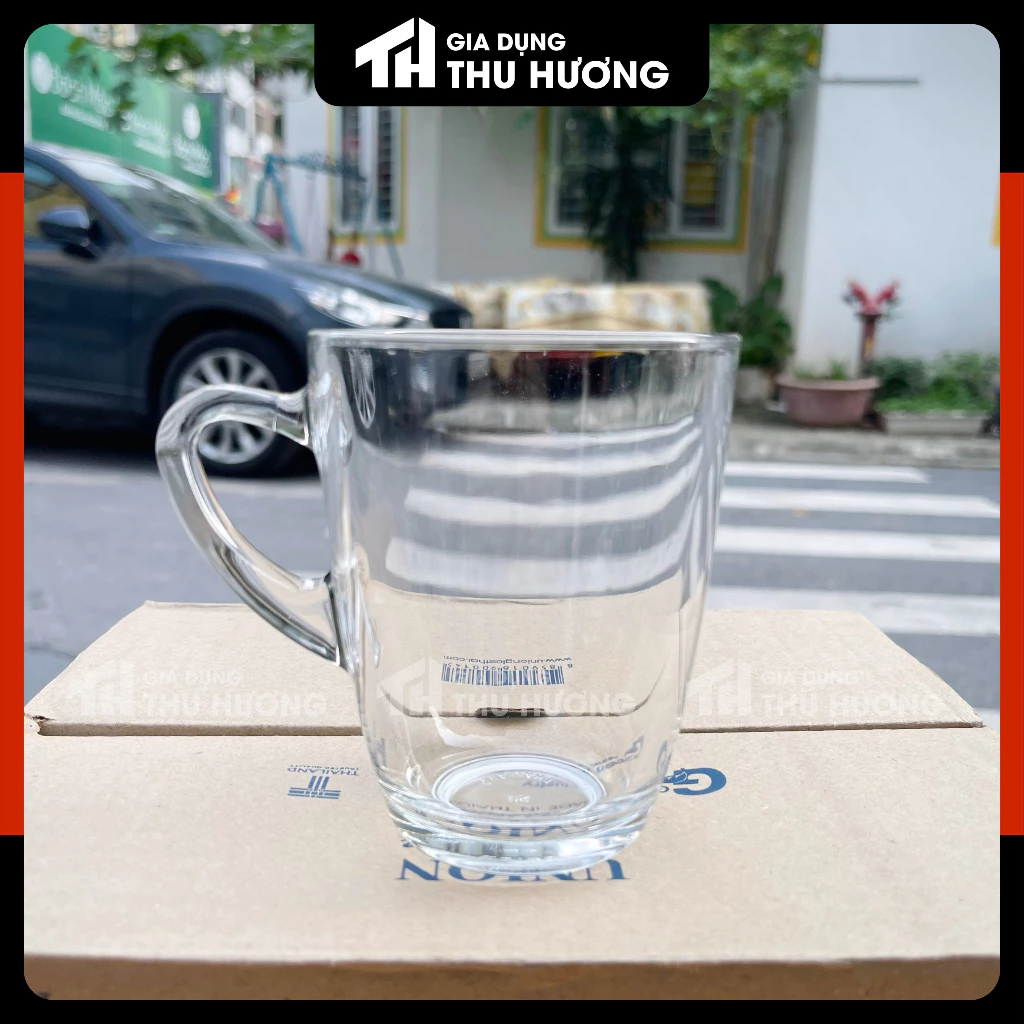 Cốc thủy tinh có quai UG343 - 340ml, bộ 6 cái - Gia dụng Thu Hương