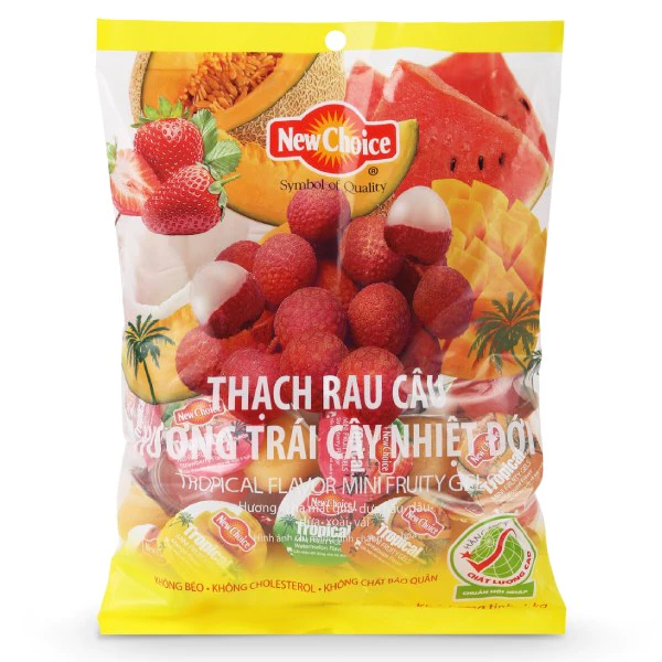 Thạch Rau Câu New Choice Hương Trái Cây 1Kg Nhiệt Đới Trên 60 Cái Nhỏ