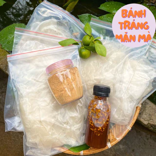 Combo 500g Bánh Tráng Phơi Sương Xé Túi Zip Hũ Muối Nhuyễn Tôm Sặc Loại 1 Tây Ninh Sốt Muối Tắc Ăn Kèm