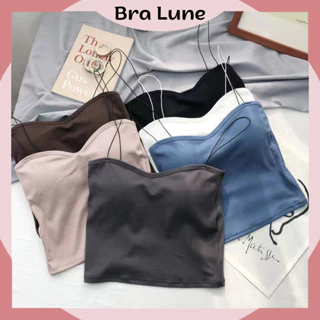 Áo croptop nữ dây mảnh cá tính BRALUNE, áo ống nữ cotton mút mỏng co dãn mã 631