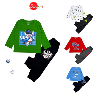 Bộ thu đông bé trai, đồ bộ cho bé trai, chất cotton mềm mát, nhiều màu, size 2-8 - SUNKIDS