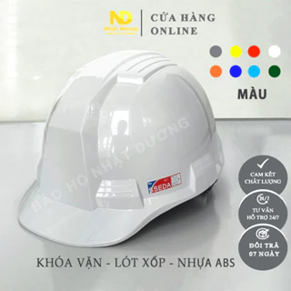 Mũ bảo hộ lao động nút vặn lót xốp nhựa ABS HPS4, Nón bảo hộ công trình dùng trong lao động nhiều màu Nhật Dương