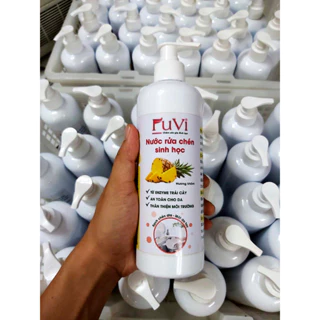 Nước rửa chén sinh học FUVI từ enzyme trái cây an toàn và bảo vệ da tay (Chai vòi nhấn 500ml)