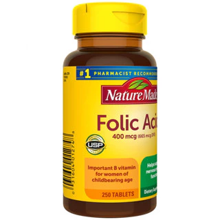 VIÊN UỐNG BỔ SUNG FOLIC ACID 400MCG NATURE MADE 250 VIÊN CỦA MỸ