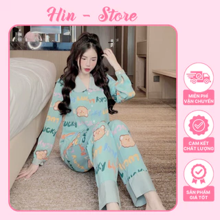 Đồ Bộ Nữ Pijama Dài - Dài Dễ Thương Mặc Nhà