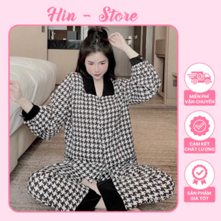 Đồ Bộ Nữ Lụa Ngủ Pijama Tay Dài Quần Dài Dễ Thương Mặc Nhà Siêu Dễ Thương