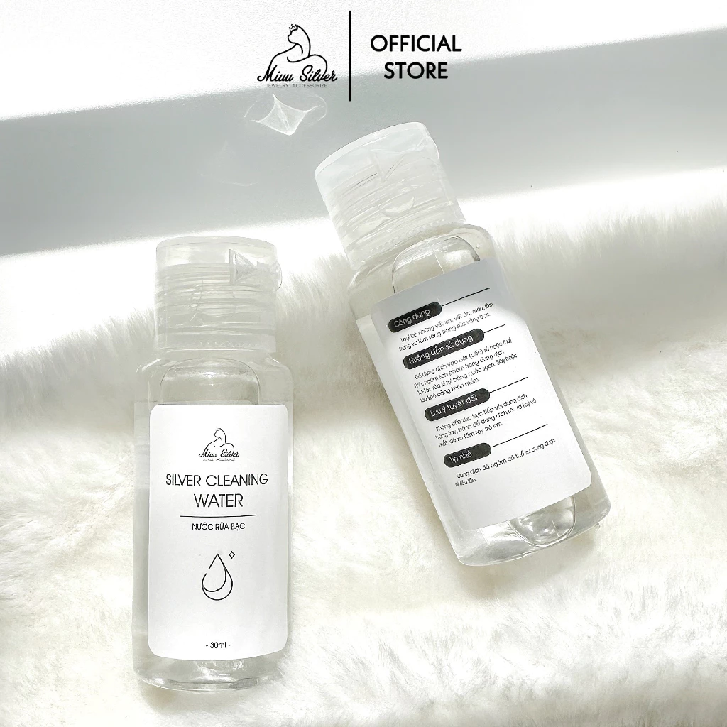 Nước rửa trang sức bạc 30ml Miuu Silver, dung dịch làm sáng trang sức bạc siêu tốc