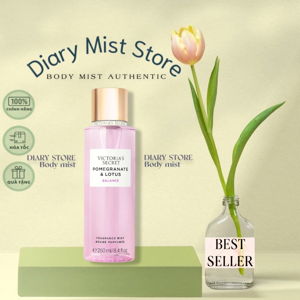 𝐃𝐢𝐚𝐫𝐲𝐦𝐢𝐬𝐭.𝐬𝐭𝐨𝐫𝐞 Xịt Thơm Lưu Hương Toàn Thân Victoria's Secret Fragrance Mist - POMEGRANATE & LOTUS