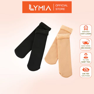 Tất vớ nữ lót lông cổ cao LYMIA siêu dày ấm sinh nhiệt mùa đông BT37