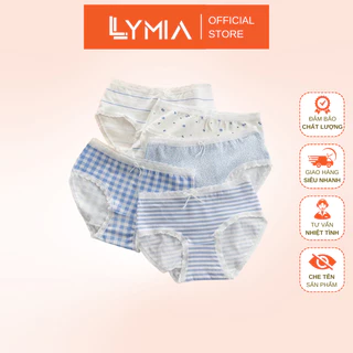 Quần lót nữ cotton LYMIA kháng khuẩn viền ren mềm mại đính nơ cao cấp thấm hút LYMIA QL06
