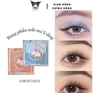 Bảng phấn mắt má 2 tầng kèm phấn má Gogotales Amoy Likes Blush GT426 phấn mịn lì KUROMI có nhũ láu trôi lên màu chuẩn