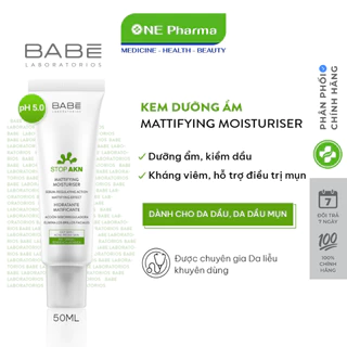 Kem dưỡng BABÉ Stop AKN Mattifying Moisturiser 50ml cho da dầu mụn