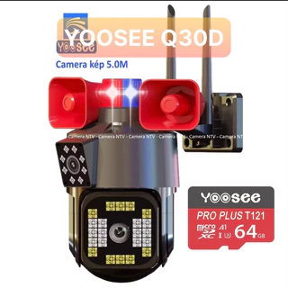 Camera ip Wifi YooSee PTZ 2 Mắt Q30D Có Loa Ngoài - chuẩn 4.0mpx siêu nét góc rộng, ban đêm xem có màu