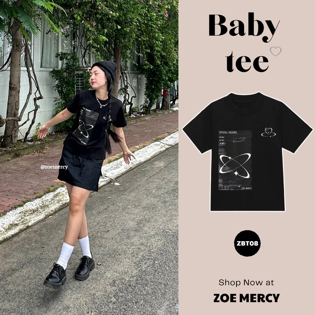 🍊 Áo thun BABY TEE cổ bo tròn RADAR - ZOE MERCY | Tshirt (ZBT08)