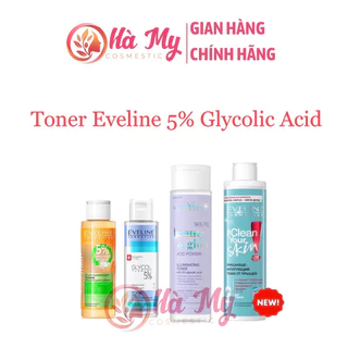 Toner Eveline 5% Glycolic Acid - Glycol Therapy - Beauty Glow - Clean Your Skin giúp da căng bóng,mịn màng