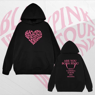 Áo hoodie Born Pink Blackpink concert, Áo hoodie dày dặn hình in 2 mặt sắc nét