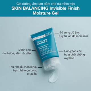 Gel Dưỡng Sáng Da, Kiểm Soát Dầu Paula's Choice Skin Balancing Invisible Finish Moisture Gel 60ml