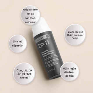 Tinh Chất Ngăn Ngừa Lão Hóa & Làm Mờ Nếp Nhăn Paula's Choice Resist Intensive Wrinkle-Repair Retinol Serum 30ml