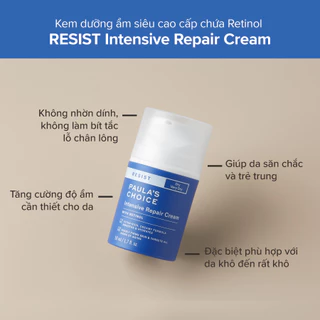 Kem Dưỡng Ẩm Chứa Retinol Ngừa Thâm Nám và Nếp Nhăn Paula's Choice Resist Intensive Repair Cream 50ml