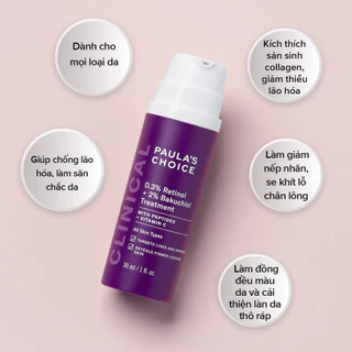 Tinh Chất Retinol Giúp Xóa Nếp Nhăn, Ngăn Ngừa Lão Hóa Paula's Choice Clinical 0.3% Retinol + 2% Bakuchiol Treatment