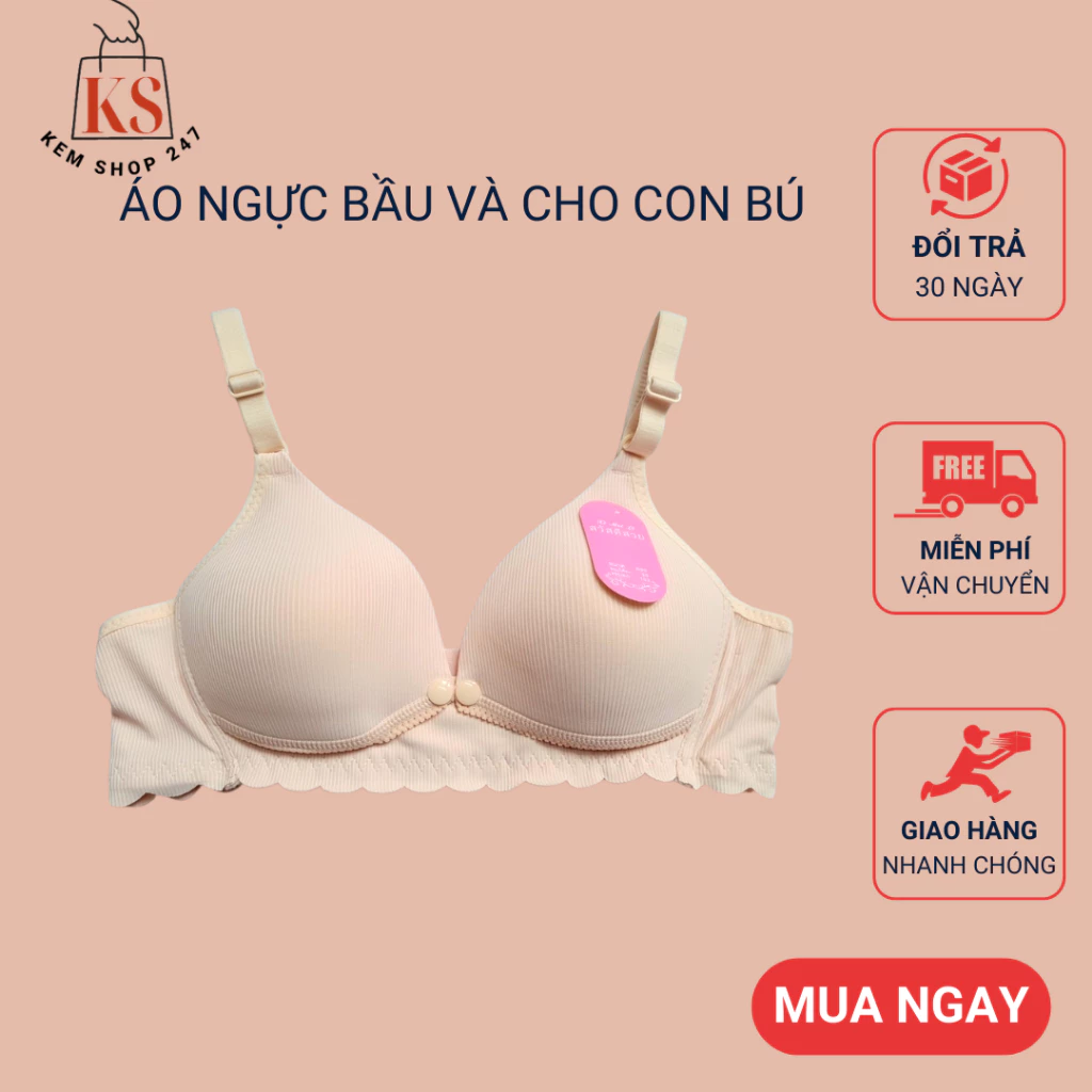 Áo lót ngực bầu cho con bú LỤA TĂM không gọng nâng ngực đồ lót chip bà bầu(1 áo)811