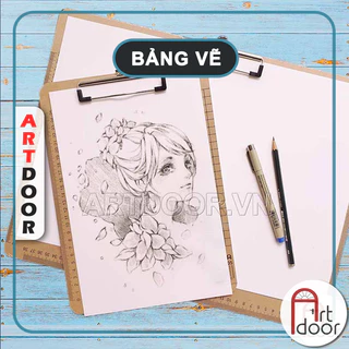 [ARTDOOR] Bảng gỗ Đen / Nâu CENVAVA kẹp giấy vẽ tranh (A3/A4)