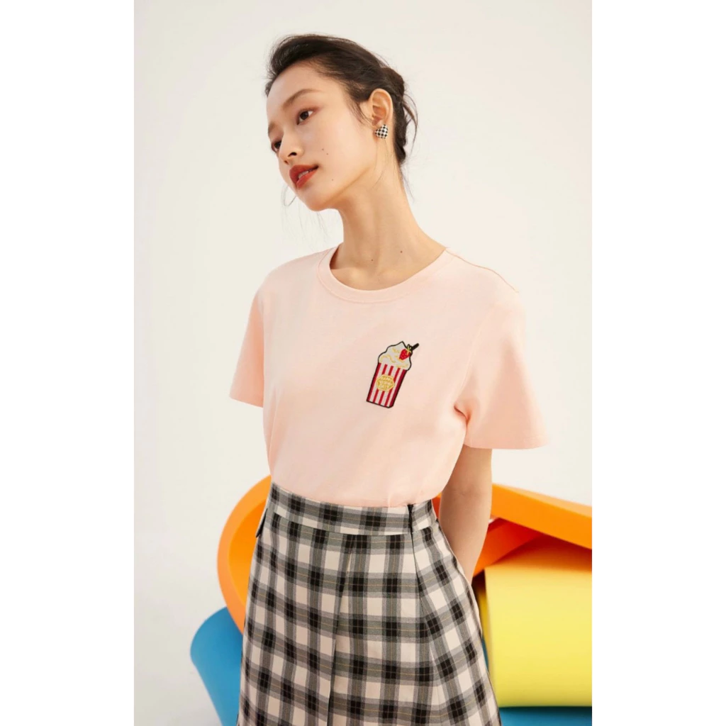 Áo thun nữ form vừa người in hình que kem thun cotton loại 1 cao cấp dày dặn áo thun form ôm bán chạy size M, L