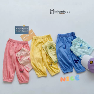 Quần thu đông cho bé trai bé gái Miniumbaby chất liệu 100% cotton thoáng khí cạp chun mặc mùa hè, thu đông - QD1613